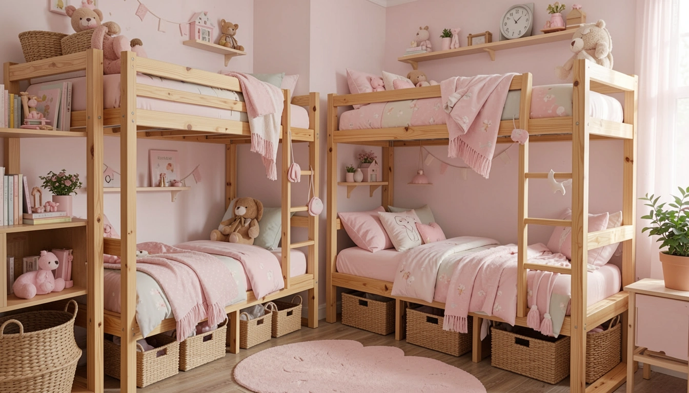 7 Girls’ Bedroom Decor With Bunk Beds Designs That Maximize Space