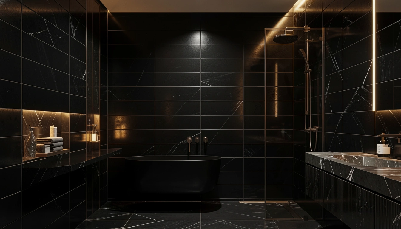 27 Sleek Black Tile Bathroom Aesthetic Ideas To Transform Your Space